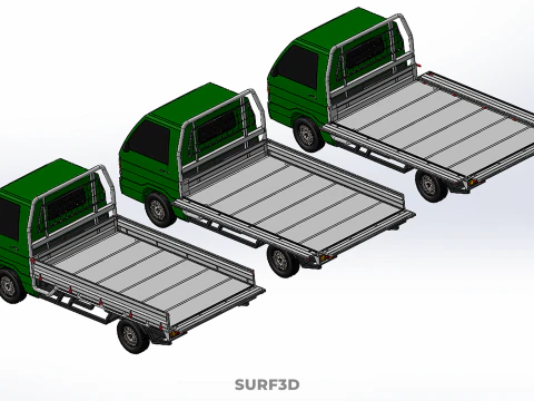 COLLECTION BAKKIE UTE 3 WAY WIDE DECK DROP SIDE BED PICKUP TRUCK Model 3D