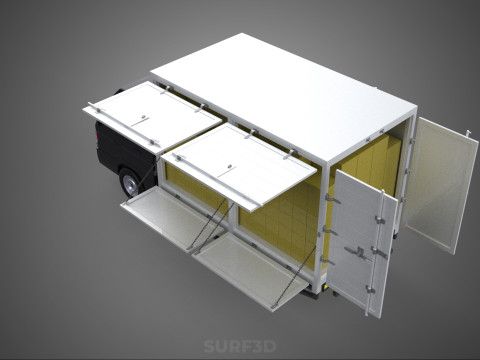 DELIVERY BOX TRUCK PICKUP LOADED BOXES CARGO FREIGHT CUBE VAN 3D Модель