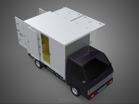 DELIVERY BOX TRUCK PICKUP LOADED BOXES CARGO FREIGHT CUBE VAN 3D Модель
