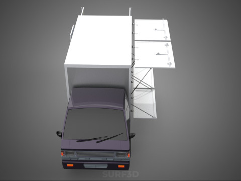 DELIVERY BOX TRUCK PICKUP LOADED BOXES CARGO FREIGHT CUBE VAN 3D Модель