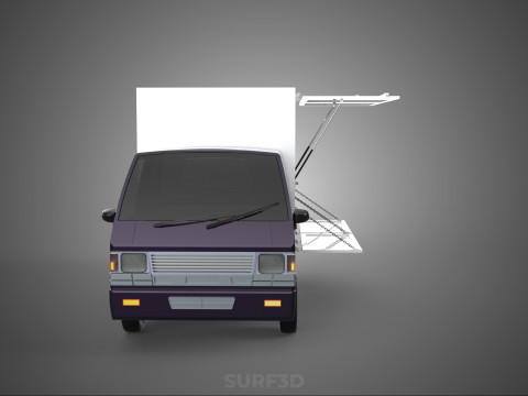 DELIVERY BOX TRUCK PICKUP LOADED BOXES CARGO FREIGHT CUBE VAN 3D Модель