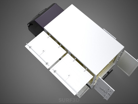 DELIVERY BOX TRUCK PICKUP LOADED BOXES CARGO FREIGHT CUBE VAN 3D Модель