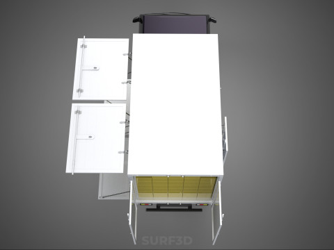 DELIVERY BOX TRUCK PICKUP LOADED BOXES CARGO FREIGHT CUBE VAN 3D Модель