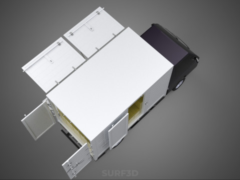 DELIVERY BOX TRUCK PICKUP LOADED BOXES CARGO FREIGHT CUBE VAN 3D Модель
