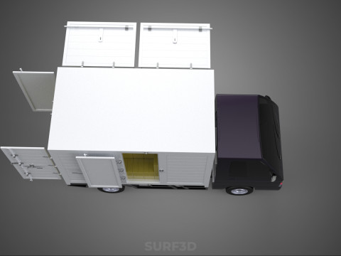 DELIVERY BOX TRUCK PICKUP LOADED BOXES CARGO FREIGHT CUBE VAN 3D Модель