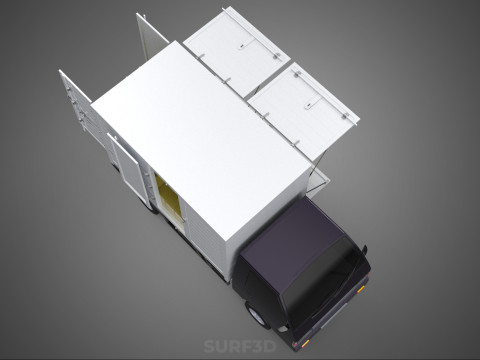 DELIVERY BOX TRUCK PICKUP LOADED BOXES CARGO FREIGHT CUBE VAN 3D Модель