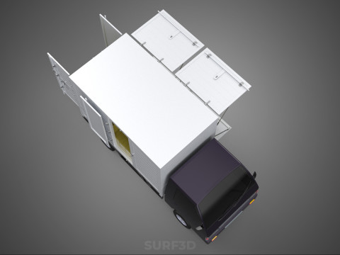 DELIVERY BOX TRUCK PICKUP LOADED BOXES CARGO FREIGHT CUBE VAN 3D Модель