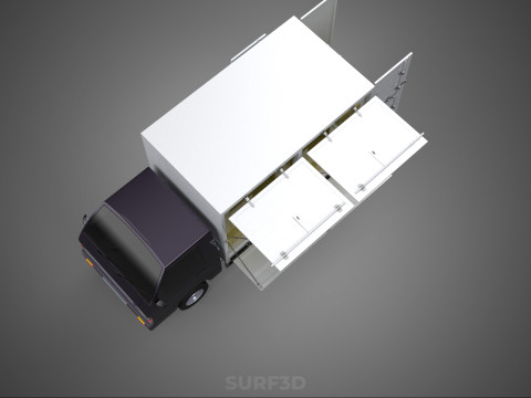DELIVERY BOX TRUCK PICKUP LOADED BOXES CARGO FREIGHT CUBE VAN 3D Модель