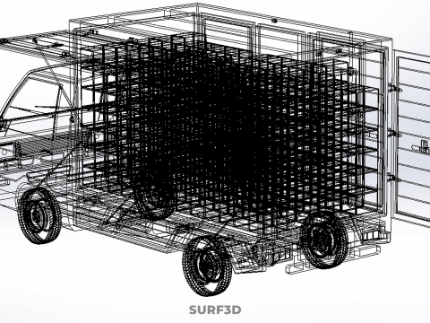 DELIVERY BOX TRUCK PICKUP LOADED BOXES CARGO FREIGHT CUBE VAN 3D Модель