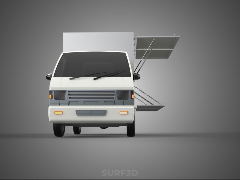 UTE BOX TRUCK PICKUP CARGO FREIGHT CUBE VAN 3 WAY WIDE DECK CAR 3D मॉडल