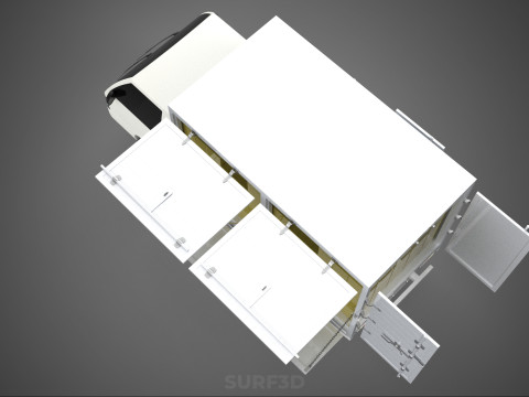 UTE BOX TRUCK PICKUP CARGO FREIGHT CUBE VAN 3 WAY WIDE DECK CAR 3D मॉडल