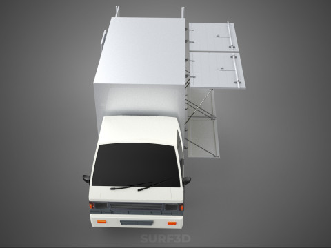 UTE BOX TRUCK PICKUP CARGO FREIGHT CUBE VAN 3 WAY WIDE DECK CAR 3D मॉडल