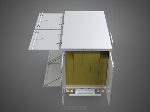 UTE BOX TRUCK PICKUP CARGO FREIGHT CUBE VAN 3 WAY WIDE DECK CAR 3D मॉडल