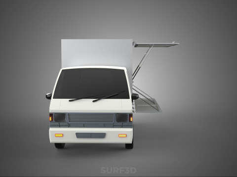 UTE BOX TRUCK PICKUP CARGO FREIGHT CUBE VAN 3 WAY WIDE DECK CAR 3D मॉडल