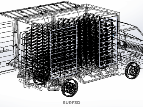 UTE BOX TRUCK PICKUP CARGO FREIGHT CUBE VAN 3 WAY WIDE DECK CAR 3D मॉडल