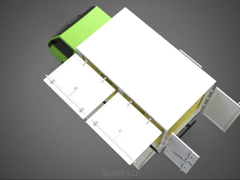 DROP SIDE PANEL DELIVERY BOX TRUCK PICKUP CARGO FREIGHT CUBE VAN 3D Model