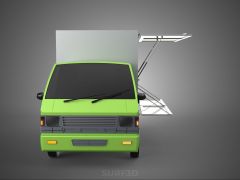 DROP SIDE PANEL DELIVERY BOX TRUCK PICKUP CARGO FREIGHT CUBE VAN Modèle 3D