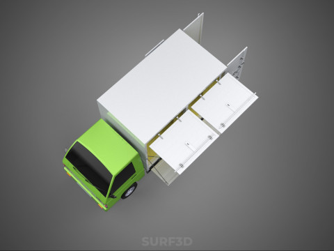 DROP SIDE PANEL DELIVERY BOX TRUCK PICKUP CARGO FREIGHT CUBE VAN Modèle 3D