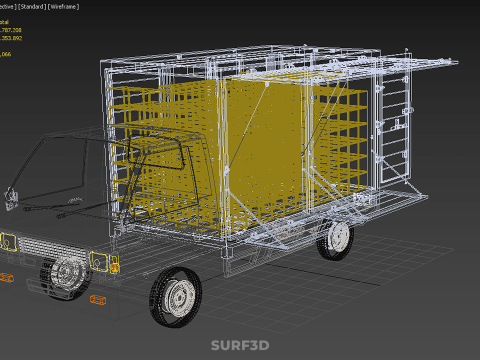 DROP SIDE PANEL DELIVERY BOX TRUCK PICKUP CARGO FREIGHT CUBE VAN Modèle 3D