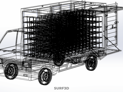 DROP SIDE PANEL DELIVERY BOX TRUCK PICKUP CARGO FREIGHT CUBE VAN Modèle 3D