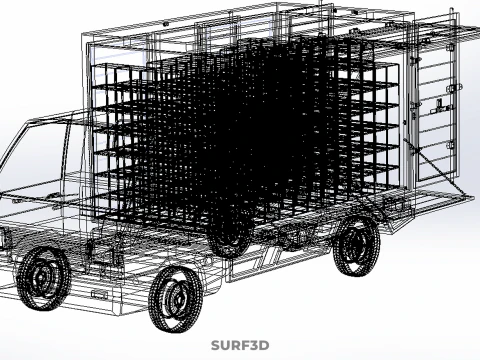 DROP SIDE PANEL DELIVERY BOX TRUCK PICKUP CARGO FREIGHT CUBE VAN 3D Model