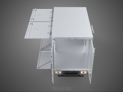 FOOD BOX TRUCK PICKUP SIDE DOOR BOOTH STAND WAGON CATERING VAN 3D Modell