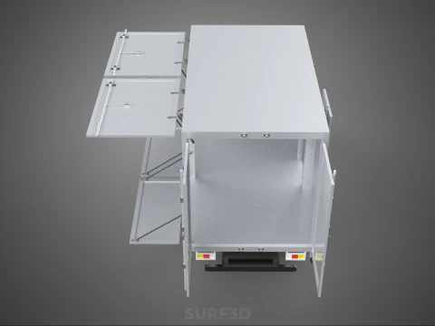 FOOD BOX TRUCK PICKUP SIDE DOOR BOOTH STAND WAGON CATERING VAN 3D Model