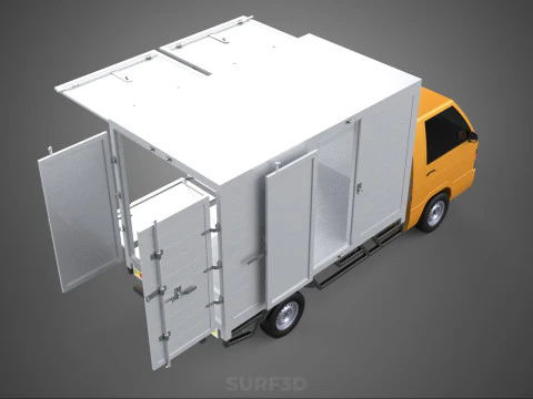 FOOD BOX TRUCK PICKUP SIDE DOOR BOOTH STAND WAGON CATERING VAN 3D Model