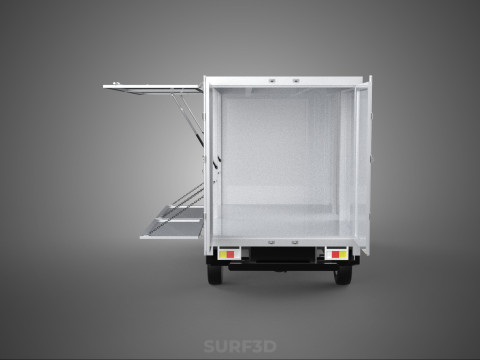 FOOD BOX TRUCK PICKUP SIDE DOOR BOOTH STAND WAGON CATERING VAN 3D Modell