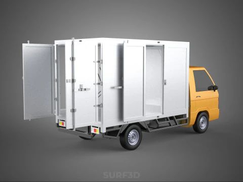 FOOD BOX TRUCK PICKUP SIDE DOOR BOOTH STAND WAGON CATERING VAN 3D Model