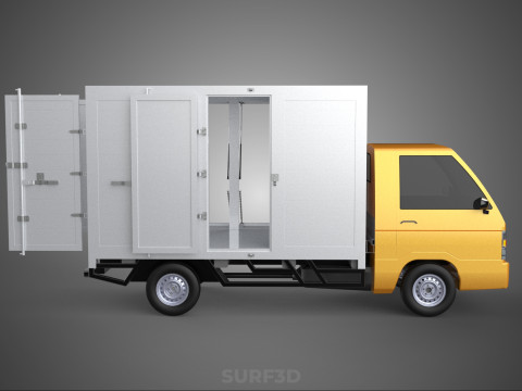 FOOD BOX TRUCK PICKUP SIDE DOOR BOOTH STAND WAGON CATERING VAN 3D Modell