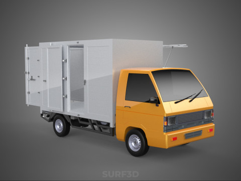 FOOD BOX TRUCK PICKUP SIDE DOOR BOOTH STAND WAGON CATERING VAN 3D Modell
