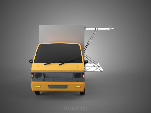 FOOD BOX TRUCK PICKUP SIDE DOOR BOOTH STAND WAGON CATERING VAN 3D Modell
