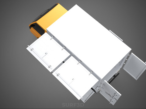 FOOD BOX TRUCK PICKUP SIDE DOOR BOOTH STAND WAGON CATERING VAN 3D Modell