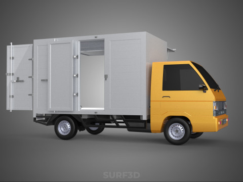 FOOD BOX TRUCK PICKUP SIDE DOOR BOOTH STAND WAGON CATERING VAN 3D Modell