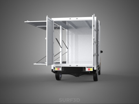 FOOD BOX TRUCK PICKUP SIDE DOOR BOOTH STAND WAGON CATERING VAN 3D Modell