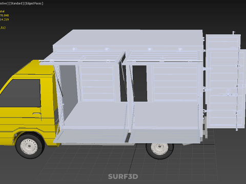 FOOD BOX TRUCK PICKUP SIDE DOOR BOOTH STAND WAGON CATERING VAN 3D Modell