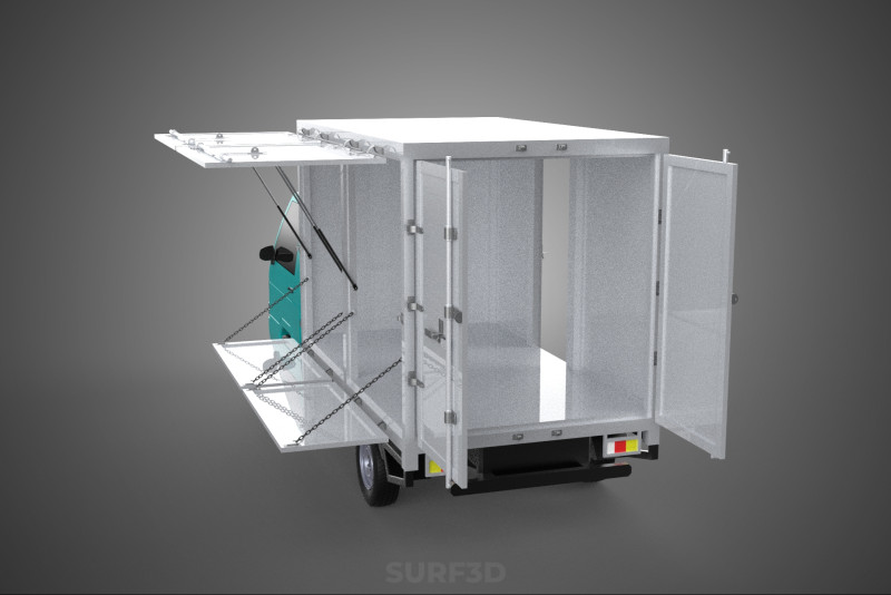 CUBE VAN BOX DROP SIDE TAILGATE REAR GATE DOOR PICKUP TRUCK CAR 3D 모델 .c4d .max .obj .3ds .fbx .stl .blend