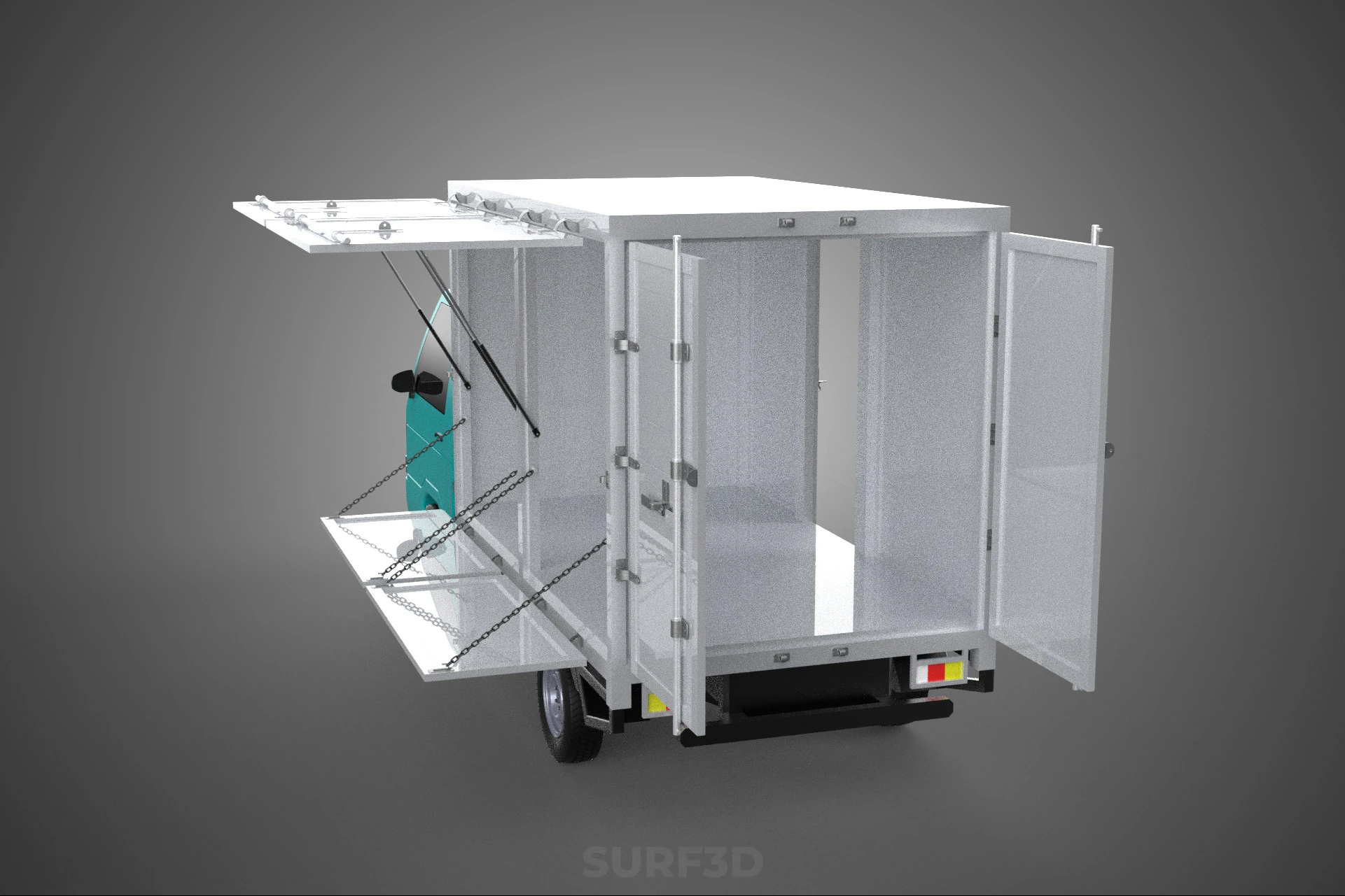 CUBE VAN BOX DROP SIDE TAILGATE REAR GATE DOOR PICKUP TRUCK CAR 3D Model .c4d .max .obj .3ds .fbx .stl .blend 