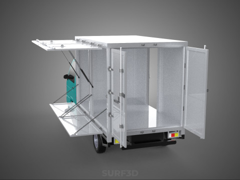 CUBE VAN BOX DROP SIDE TAILGATE REAR GATE DOOR PICKUP TRUCK CAR 3D Model