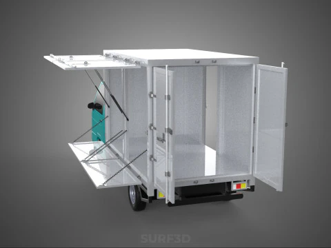 CUBE VAN BOX DROP ZIJACHTERKLEP ACHTERPOORT DEUR PICK-UP AUTO 3D Model