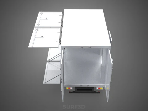 CUBE VAN BOX DROP SIDE TAILGATE REAR GATE DOOR PICKUP TRUCK CAR 3D Model