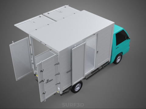CUBE VAN BOX DROP SIDE TAILGATE REAR GATE DOOR PICKUP TRUCK CAR 3D 모델