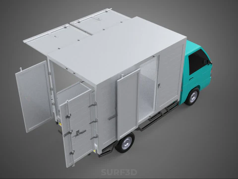 CUBE VAN BOX DROP SIDE TAILGATE REAR GATE DOOR PICKUP TRUCK CAR 3D Model