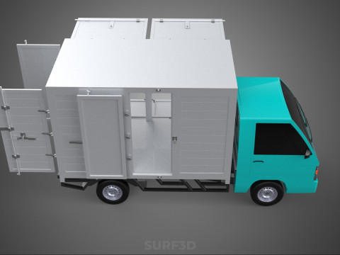 CUBE VAN BOX DROP SIDE TAILGATE REAR GATE DOOR PICKUP TRUCK CAR 3D 모델