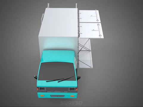 CUBE VAN BOX DROP SIDE TAILGATE REAR GATE DOOR PICKUP TRUCK CAR 3D Model