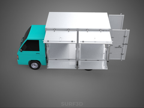 CUBE VAN BOX DROP SIDE TAILGATE REAR GATE DOOR PICKUP TRUCK CAR 3D 모델