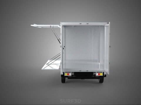 CUBE VAN BOX DROP SIDE TAILGATE REAR GATE DOOR PICKUP TRUCK CAR 3D 모델
