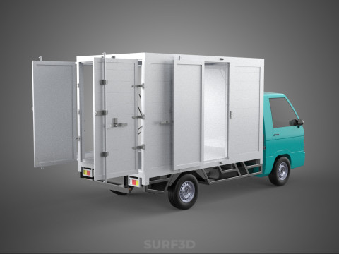 CUBE VAN BOX DROP SIDE TAILGATE REAR GATE DOOR PICKUP TRUCK CAR 3D 모델