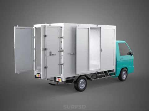CUBE VAN BOX DROP SIDE TAILGATE REAR GATE DOOR PICKUP TRUCK CAR 3D Model